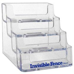 Invisible Fence Business Card Holder Clear 4-Tier with Logo